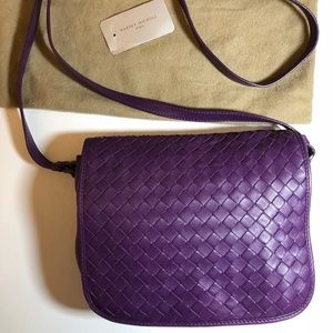 Bottega Veneta Purple Box Messenger Crossbody Bag